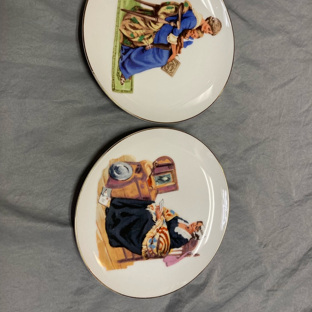 Set of Norman Rockwell Inspired Decor Plates